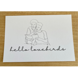 Greeting card | Hello lovebirds